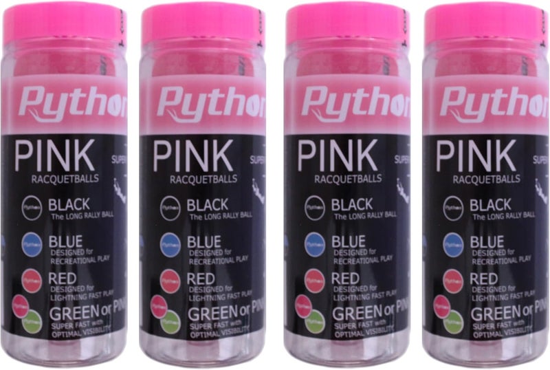 Python Racquetball Python (Pink) Racquetballs (Super Fast w/Optimal Visibility) - Image 1